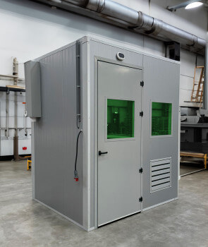 Cabine laser Cepro UniSonic Cabine de soudage laser Cepro UniSonic avec porte sécurisée et fenêtres de protection laser