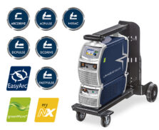 Böhler URANOS NX 3200 AC/DC sur chariot avec refroidisseur, icônes des fonctions TIG